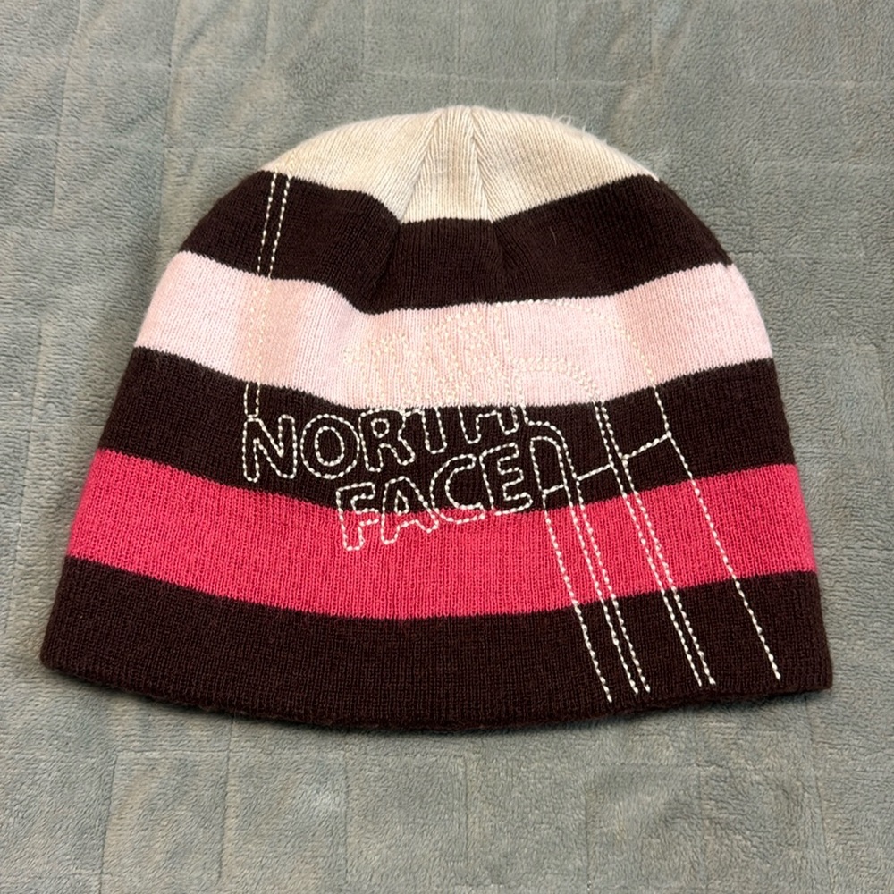 The North Face Knit Winter Hat, Cap, Pink, Brown, One Size Fits Most